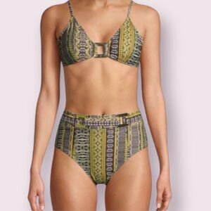 Nicole Miller Geometric Triangle Bikini Set